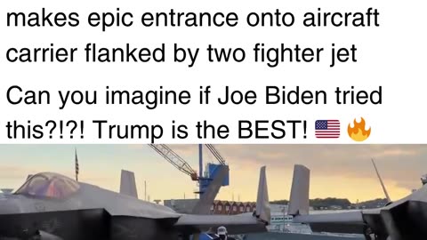 Troops Roar With Applause as President Trump Makes Epic Entrance to Aircraft Carrier
