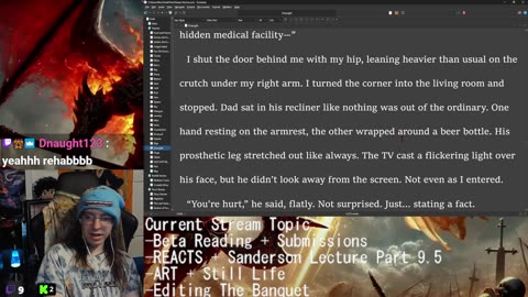 Beta Reading + REACTS + Commentary + Sanderson Part 8! Wheel of Time! Drawing: Still Life! Brainstorm Biotech Horrors! Editing?