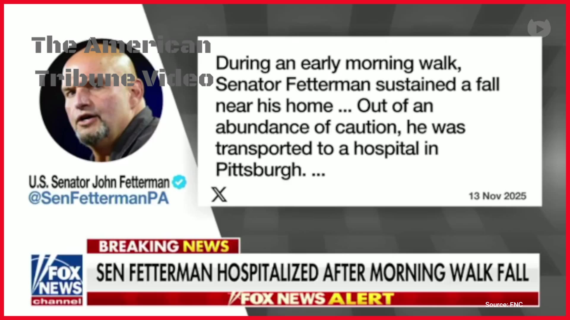 Just In: Sen. John Fetterman Hospitalized after âCollapsingâ