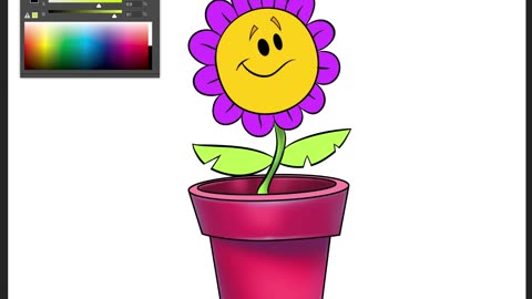 Simple Steps on How to Color a Cartoon Flower in Photoshop