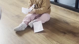Baby Kayla Playing With Paper on the Floor 📄👶