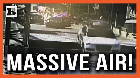 Massive Air! Fleeing Car-Thief Jumps Over Gap in the Bridge