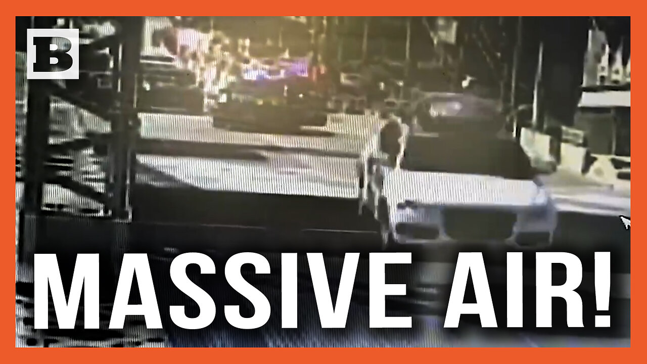Massive Air! Fleeing Car-Thief Jumps Over Gap in the Bridge