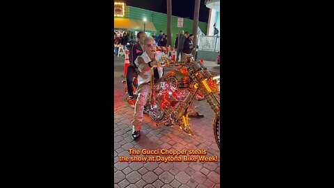 The Gucci Chopper steals the show at Daytona Bike Week! #daytonabeach #daytonabikeweek