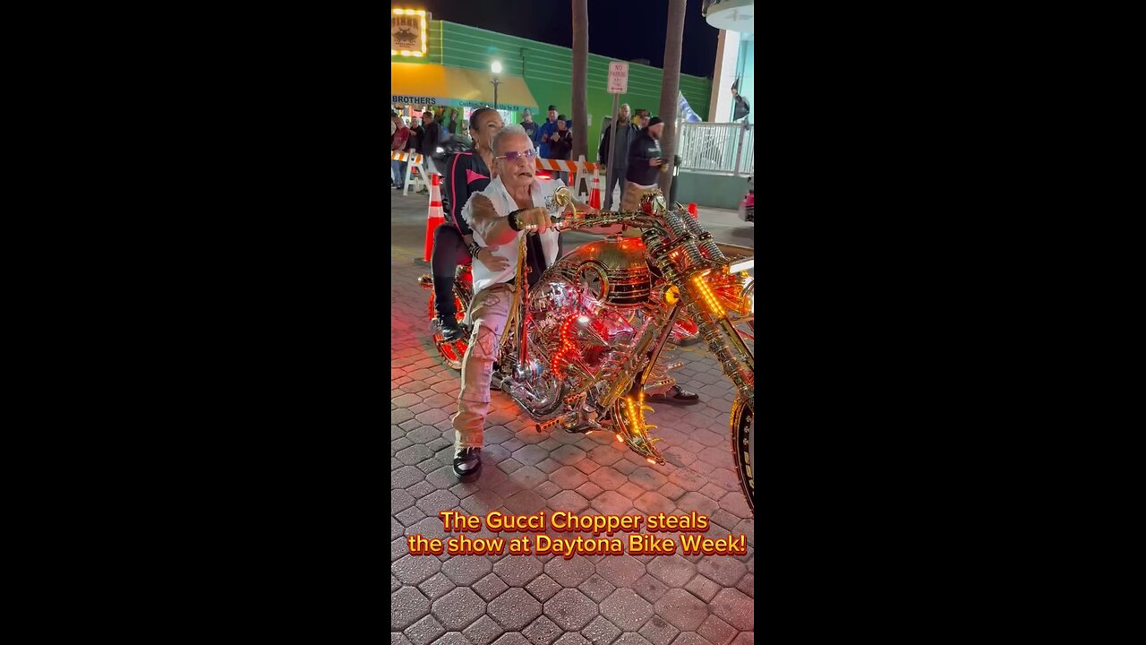 The Gucci Chopper steals the show at Daytona Bike Week! #daytonabeach #daytonabikeweek