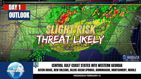 🚨 Feb 12: Tornado & Damaging Gust Risks Hit Gulf Coast!