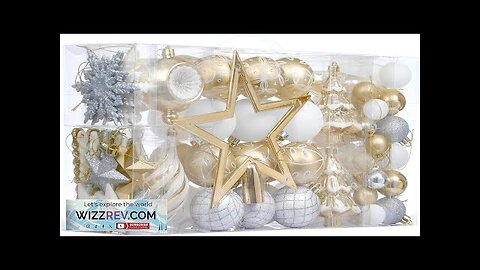 Valery Madelyn Christmas Ball Ornaments 100ct White and Gold Shatterproof Christmas Tree Review