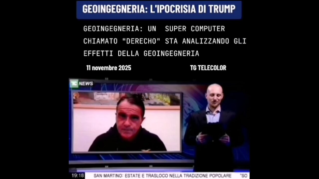 TG TELECOLOR - GEOINGEGNERIA: <<UN SUPER COMPUTER CHIAMATO "DERECHO" STA ANALIZZANDO GLI EFFETTI DELLA GEOINGEGNERIA>> 11/11/2025