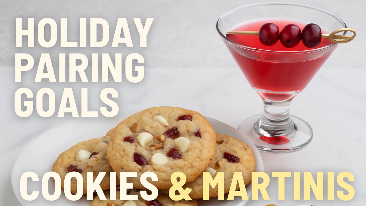 Holiday Cookie & Cocktail Pairing | White Chocolate Cranberry Cookies + Cranberry Martini 🍸🍪