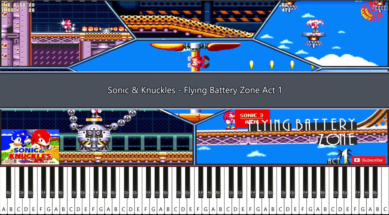 Sonic & Knuckles - Flying Battery Zone Act 1 Piano MIDI