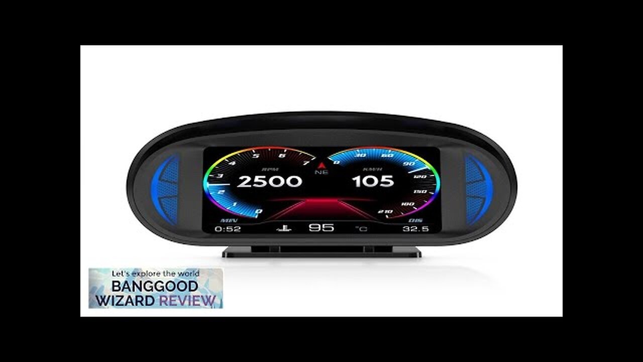 P2 HUD OBD2 Display Head Up Display Car with Slope Meter GPS Review