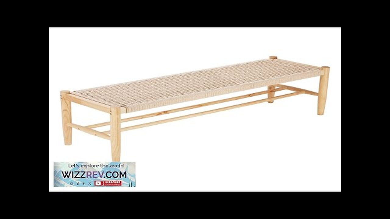 Rattan Bench Wooden Bench 47.6 Inches for Entryway Living Room & Bedroom Review