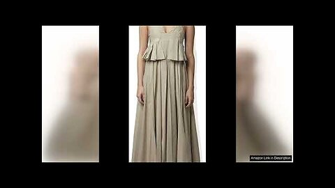 Christian Cowan Khaki Pleated Maxi DressRaw hem pleated maxi dress in a contemporary Khaki Review