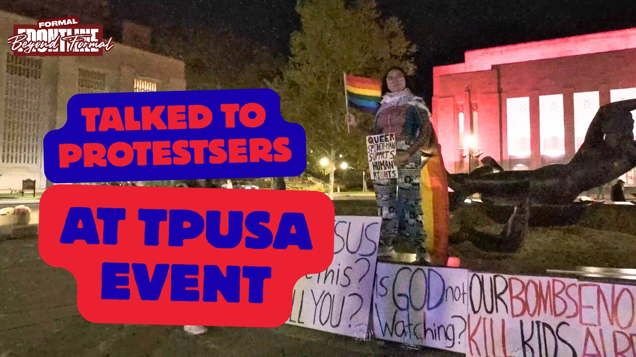 I went to a turning point event. 🚩🗣 Talked to some protesters. 📣🪧 Indiana University
