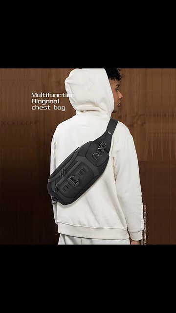 OZUKO Fashion Men Waist Bag Outdoor Sports Tactical Chest Bag