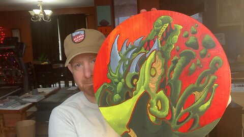 Kevin Harden : Round Wood Panel : Bio Painting