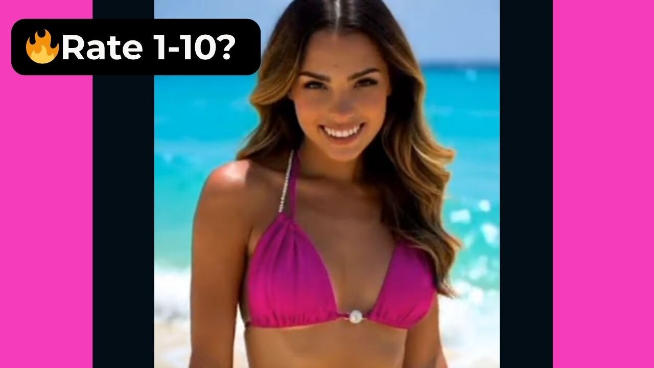 🔥 Rate This Pink Bikini 1-10? | Supermodel Beach Body 4K