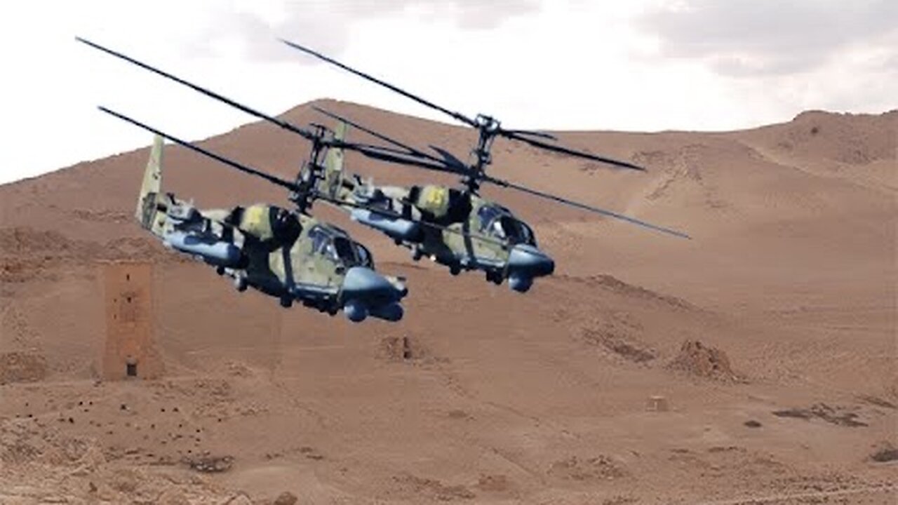 KA-52 Alligator Attack Helicopters Over Syria