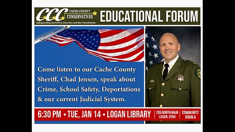 2025-01-14 Cache County Conservatives - Sheriff Chad Jensen - Crime, School Safety, Deportations