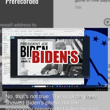 Fact Check: Clip Does NOT Prove Biden's Farewell Address Was Prerecorded