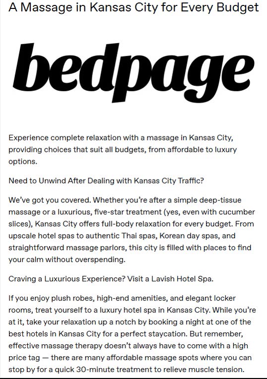 A Massage in Kansas City for Every Budget