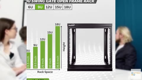 NavePoint 9U Open-Frame Server Rack for 19" IT Network Equipment & A/V Devices F