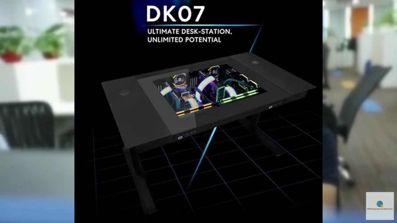 Lian Li DK-07X Motorized Standing Desk - Dual E-ATX Support, Wireless Charging &