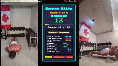 Everyday 450 push ups and 180 Burpees!