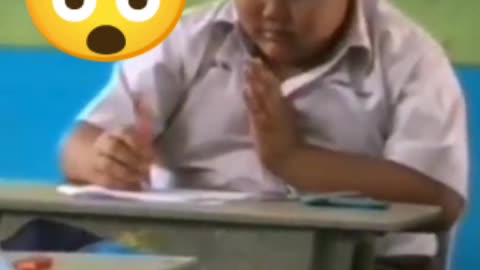 Kid stressing in exam