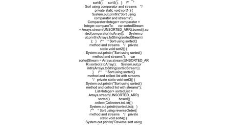 Sorting an int Array using Java Streams