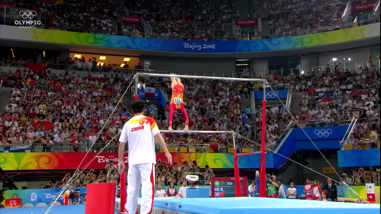 HE KEXIN🇨🇳🥇Uneven Bars Final 2008 Beijing OG (4K)