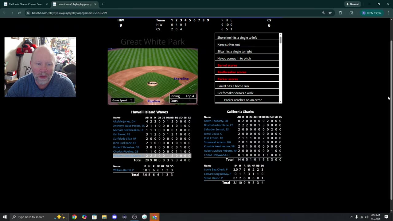 Gm. # 2 Hawaii vs. California