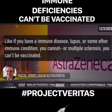 ASTRAZENECA SAID MILLIONS OF PEOPLE WITH IMMUNE DEFICIENCIES CAN’T BE VACCINATED