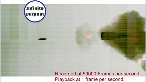 High Speed Camera catches 50bmg at 59000fps - Playback at 1fps