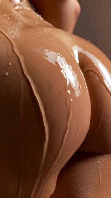 Juicy Wet Tanned Booty Macro 🍑🌊 Pure Erotic Drip