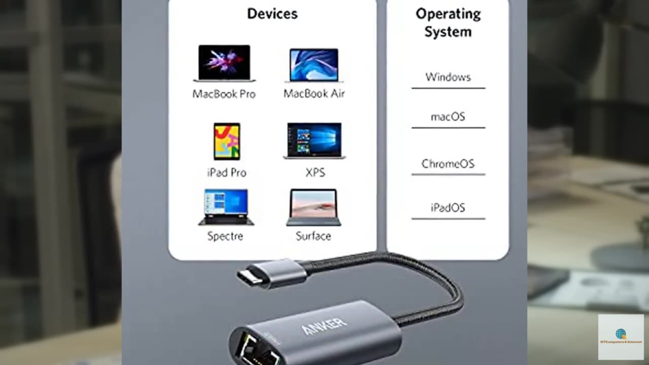 Anker USB C to Ethernet Adapter,USB Type-C to 2.5 Gbps Ethernet LAN Network Adap