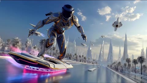 Utopian Sci-Fi City at Dusk