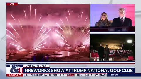 President-Elect Trump views fireworks show at his golf club in Virginia