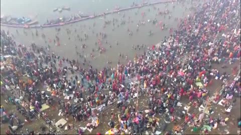 Devotees take dip at India’s Kumbh Mela a day after deadly crush