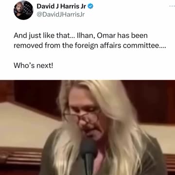 Ilhan Omar Booted Out of Committee For Pandering to Islamization *1min