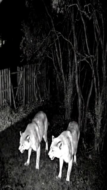 Something Forced Them to Retreat #cctv #cctvfootage #mountainlion #nightvision #territorialconflict