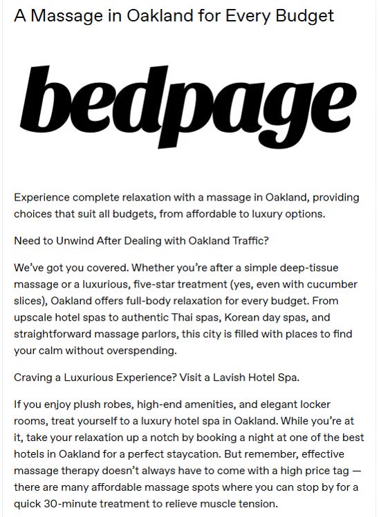 A Massage in Oakland for Every Budget