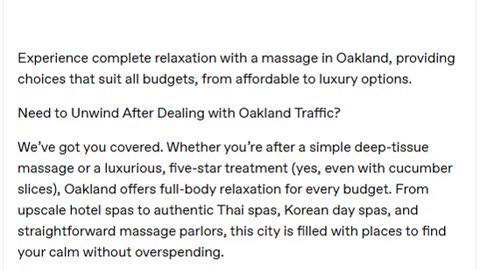 A Massage in Oakland for Every Budget