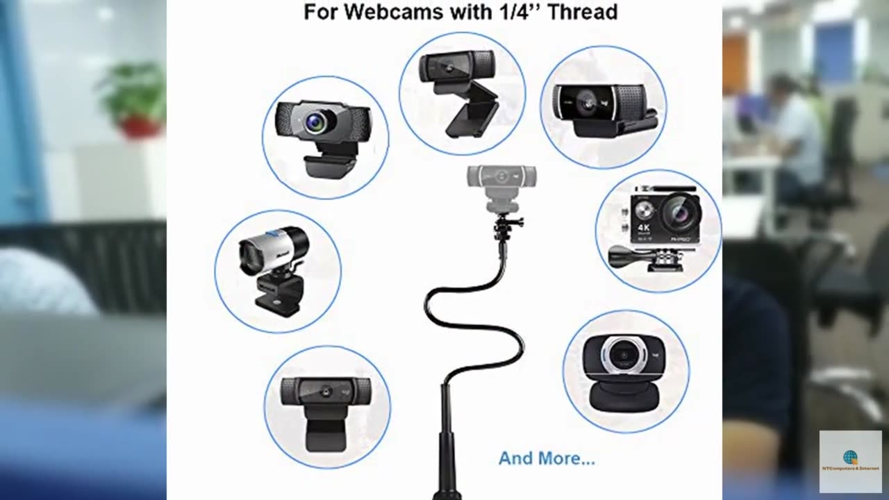 30 Inch Webcam Stand Camera Mount, Upgraded Thick Base Flexible Gooseneck Camera