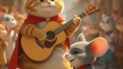 Street Performer Cat Rocks the Crowd! 🎸🐾