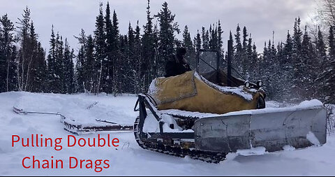 Pulling Double Snow Chain Drags With the Famous Black Cat on a Cold Day Jan 12 2025