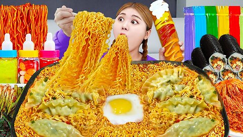 Spicy Noodles & Korean Fried Chicken Mukbang Challenge