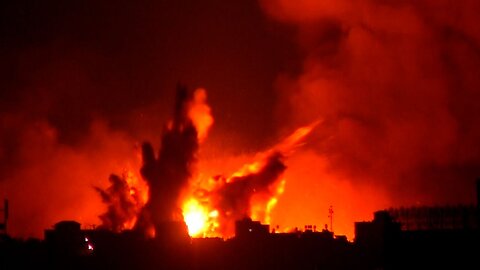 Huge explosion seen in the Gaza Strip from the Israeli border