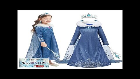 2024 Kid Elsa Anna Costume Girl Birthday Floral Dress Children Snow Queen Review