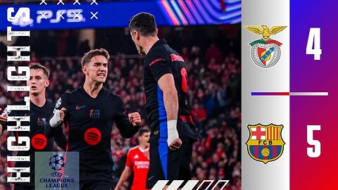 Benfica 4-5 Barcelona | Highlights All Goals | UEFA Champions 24/25